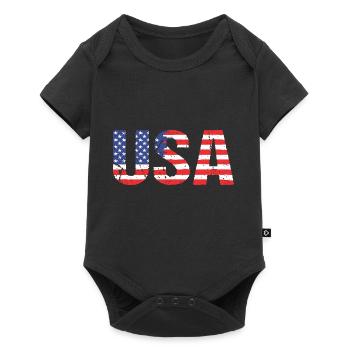 USA America Flag Vintage US - Baby Premium short-sleeve bodysuit - black - Front