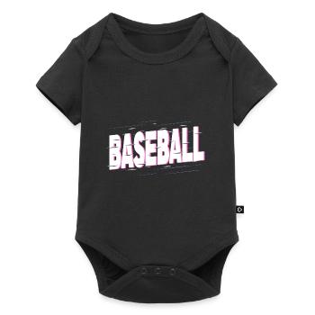 Baseball Baseball Player Font Home Run Sport - Body à manches courtes Premium Bébé - noir - Devant