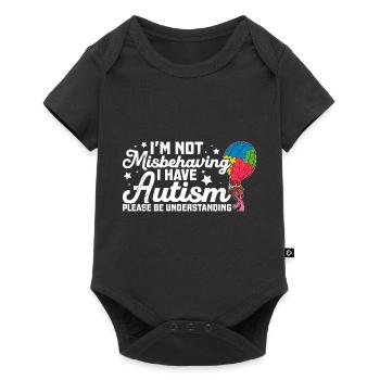 Balloon Autistic Autism thing puzzle piece - Baby Premium short-sleeve bodysuit - black - Front