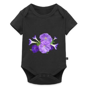 petunia petunie blumen flowers garten garden - Baby Premium Kurzarmbody - Schwarz - Vorne
