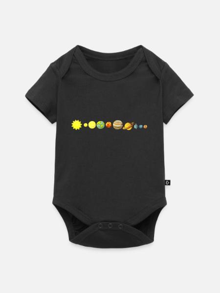 Sonnensystem - Baby Premium Kurzarmbody - Schwarz