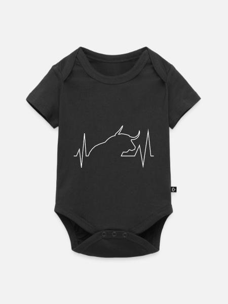 Bulle Aktien Börse Aktionär Long Herzlinie ekg - Premium kortærmet baby-body  - sort