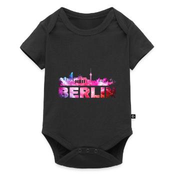 Berlin Germany City Skyline Font Splash - Baby Premium short-sleeve bodysuit - black - Front