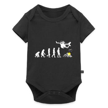 Fallschirmspringen Evolution - Baby Premium Kurzarmbody - Schwarz - Vorne