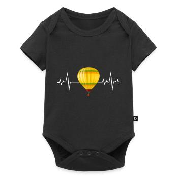 Hot Air Ballooning Balloon Balloonist Heartbeat - Baby Premium short-sleeve bodysuit - black - Front