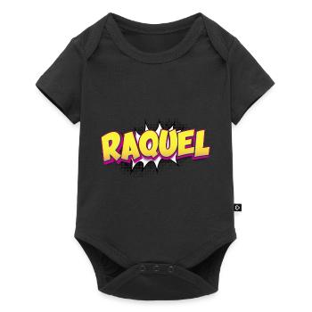 Raquel Benutzerdefinierter Name Comic-Buch-Stil Pop-Art, - Baby Premium Kurzarmbody - Schwarz - Vorne