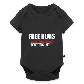 Câlins gratuits Je plaisante Ne me touche pas - Body à manches courtes Premium Bébé - noir - Devant