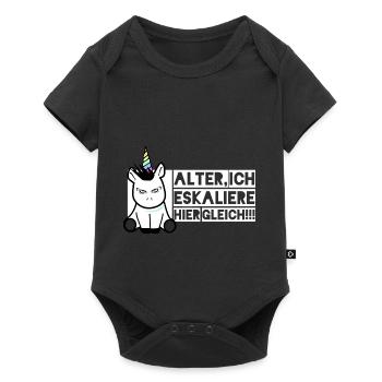 Einhorn - ...Ich eskaliere hier gleich - Baby Premium Kurzarmbody - Schwarz - Vorne