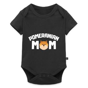 Zwergspitz Mama Hunde Muttertag Geschenk Spitz - Baby Premium Kurzarmbody - Schwarz - Vorne