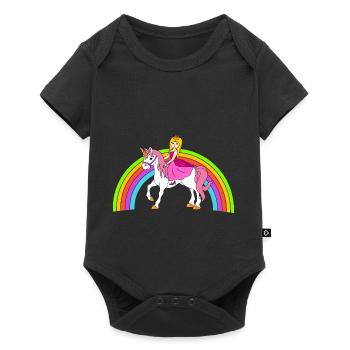Einhorn - Baby Premium Kurzarmbody - Schwarz - Vorne