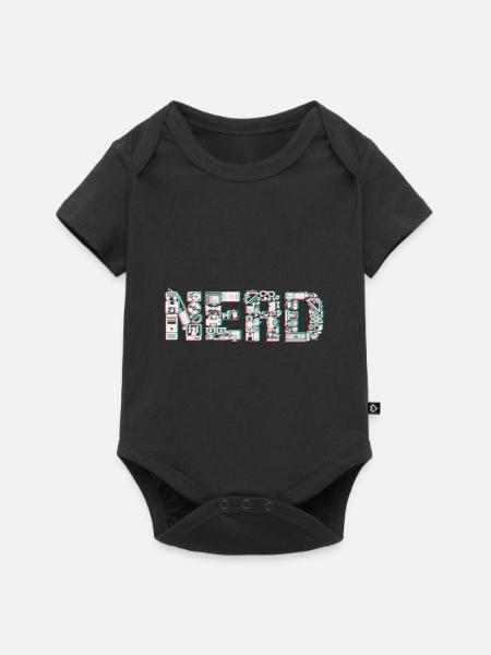 NERD 3D - Baby Premium Kurzarmbody - Schwarz