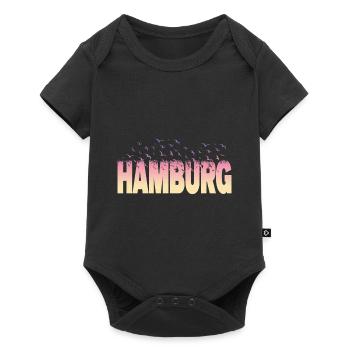 Hambourg Allemagne City Font Birds Skyline - Body à manches courtes Premium Bébé - noir - Devant