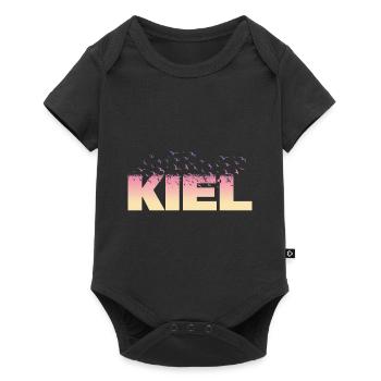 Kiel Germany City Font Birds Skyline - Baby Premium short-sleeve bodysuit - black - Front