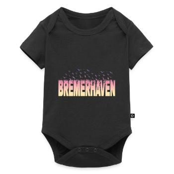 Bremerhaven Allemagne City Font Oiseaux - Body à manches courtes Premium Bébé - noir - Devant