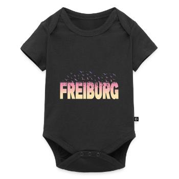 Freiburg Germany City Font Birds Skyline - Baby Premium short-sleeve bodysuit - black - Front