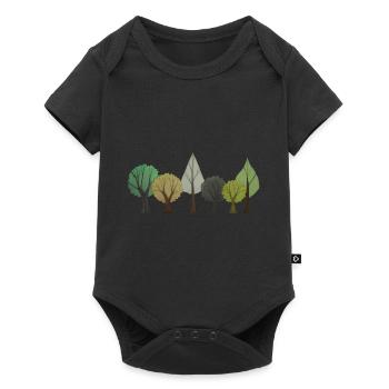 Trees Deciduous Forest Drawing - Baby Premium short-sleeve bodysuit - black - Front