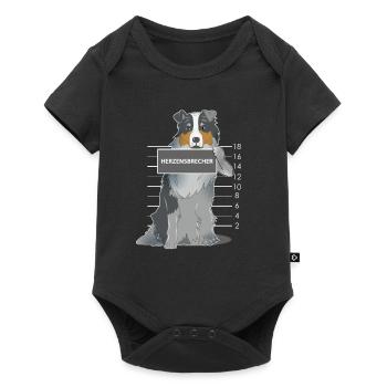Australian Shepherd heartbreaker dog gift - Baby Premium short-sleeve bodysuit - black - Front