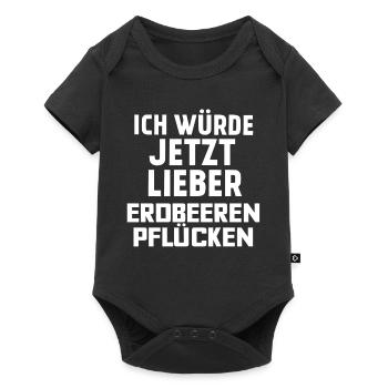 ERDBEEREN PFLÜCKEN - Baby Premium Kurzarmbody - Schwarz - Vorne
