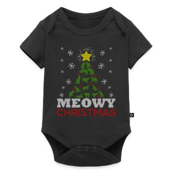 Meowy d'arbre de Noël T-shirt vilain - Body à manches courtes Premium Bébé - noir - Devant