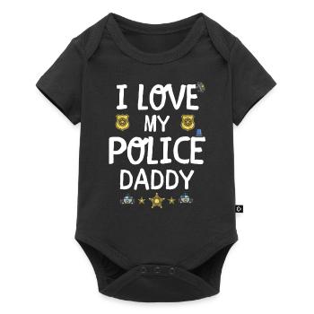 Police daddy daddy officer policeman gift - Baby Premium short-sleeve bodysuit - black - Front