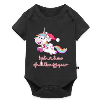 licorne licorne - Body à manches courtes Premium Bébé - noir - Devant