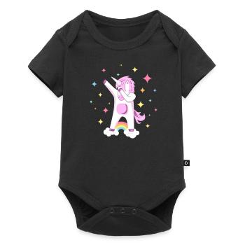 Dabbing licorne mignonne Dab Dance Hiphop danse cadeau - Body à manches courtes Premium Bébé - noir - Devant