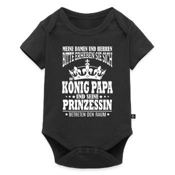 Vater, Papa, Geschenk, Vatertag, Papi, Kinder - Baby Premium Kurzarmbody - Schwarz - Vorne