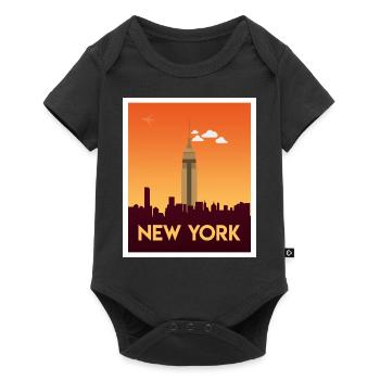 New York Empire Skyline Morgen - Baby Premium Kurzarmbody - Schwarz - Vorne