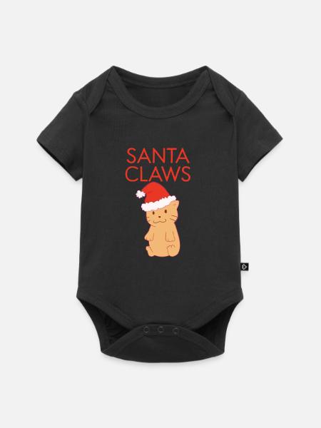 Lustige Santa Claws Cute Cat Frohe Weihnachten Ironic - Baby Premium Kurzarmbody - Schwarz