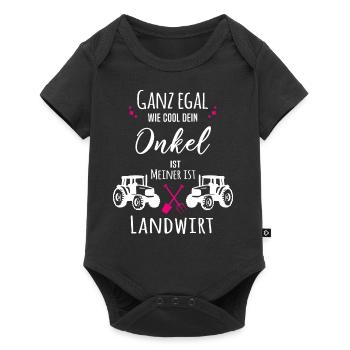 Mein Onkel ist Landwirt - Baby Premium Kurzarmbody - Schwarz - Vorne
