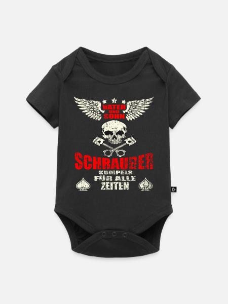 Vater und Sohn Schrauber Kumpels, Für Papa & Sohn - Baby Premium Kurzarmbody - Schwarz