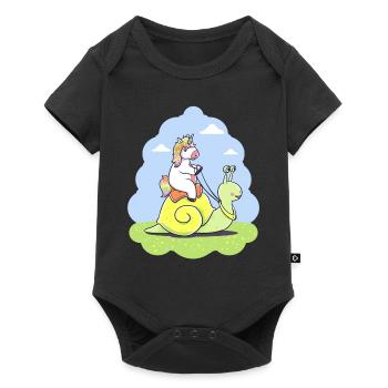 Licorne drôle escargot cadeau d'anniversaire enfant - Body à manches courtes Premium Bébé - noir - Devant