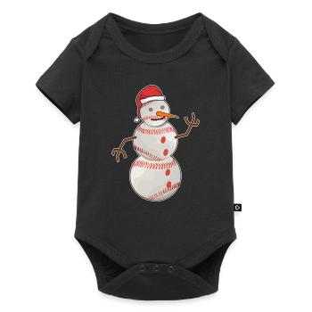 Christmas Baseball - Baby Premium short-sleeve bodysuit - black - Front