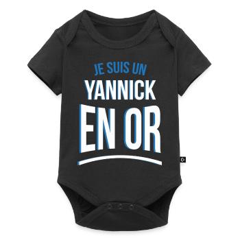 je suis un Yannick en or cadeau idée humour - Body à manches courtes Premium Bébé - noir - Devant