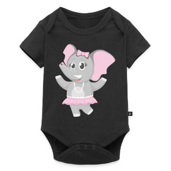 elephant éléphant mammut animal animaux10 - Body à manches courtes Premium Bébé - noir - Devant