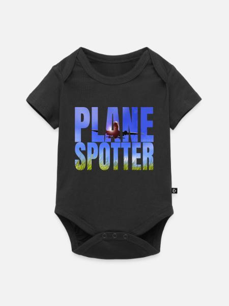 Plane Spotter Design als Geschenk - Baby Premium Kurzarmbody - Schwarz