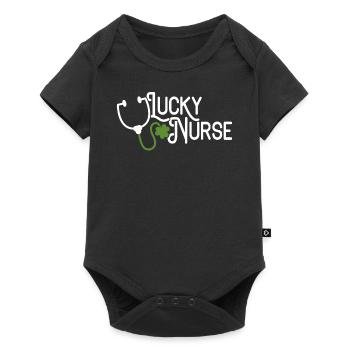 Saint-Patrick chemise pour Infirmière thé chanceux - Body à manches courtes Premium Bébé - noir - Devant