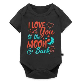 Je t'aime à la lune et retour - Body à manches courtes Premium Bébé - noir - Devant