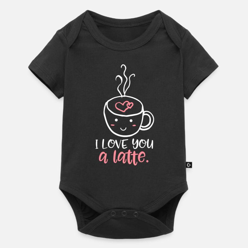 Ich liebe dich ein Latte - Baby Premium Kurzarmbody - Schwarz