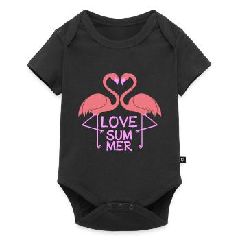 Flamingo Love Summer - Baby Premium short-sleeve bodysuit - black - Front