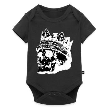 Crâne avec la couronne - Body à manches courtes Premium Bébé - noir - Devant