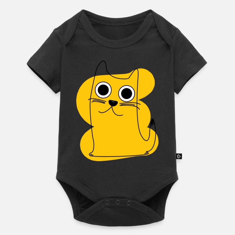 Chat jaune - Body à manches courtes Premium Bébé - noir