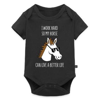 Pferdewirt - Cheval - travail - Equitation - Stable - Body à manches courtes Premium Bébé - noir - Devant