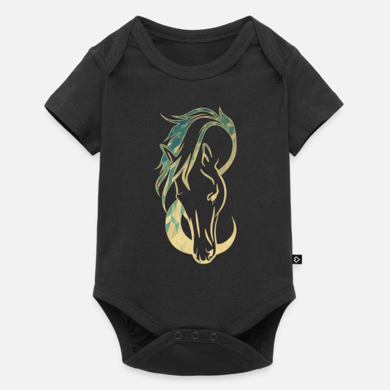 Pferd Geometric - Baby Premium Kurzarmbody - Schwarz