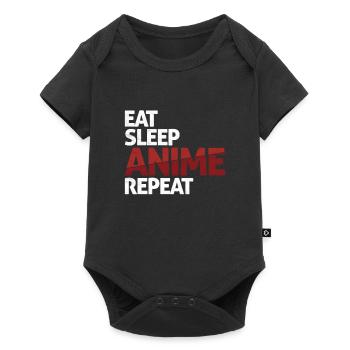 Eat Sleep Anime Repeat Japanese Animation - Baby Premium short-sleeve bodysuit - black - Front