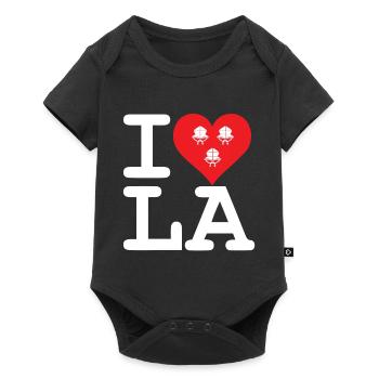 I Love LA! weiss mit Bändern - Baby Premium Kurzarmbody - Schwarz - Vorne