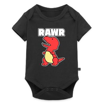 Dinosaur Dino Rawr gift vintage animal red - Baby Premium short-sleeve bodysuit - black - Front