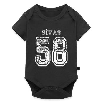58 Sivas plaque d'immatriculation turque comme un cadeau - Body à manches courtes Premium Bébé - noir - Devant