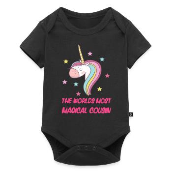 les mondes cousine plus magique - Body à manches courtes Premium Bébé - noir - Devant