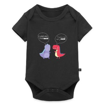 Les couples aiment la Saint-Valentin cadeau Dino T-Rex - Body à manches courtes Premium Bébé - noir - Devant